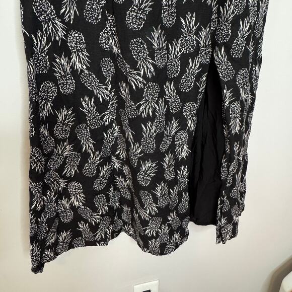 ASTR the Label Keilani Pineapple Print Linen Blend Midi Dress Black White XS - Picture 4 of 9